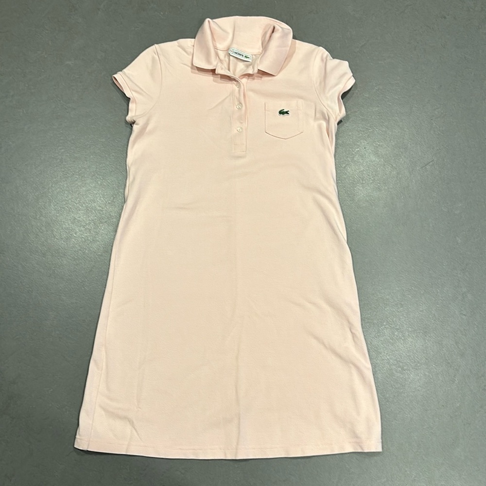 EUC Lacoste baby pink polo dress 14Y